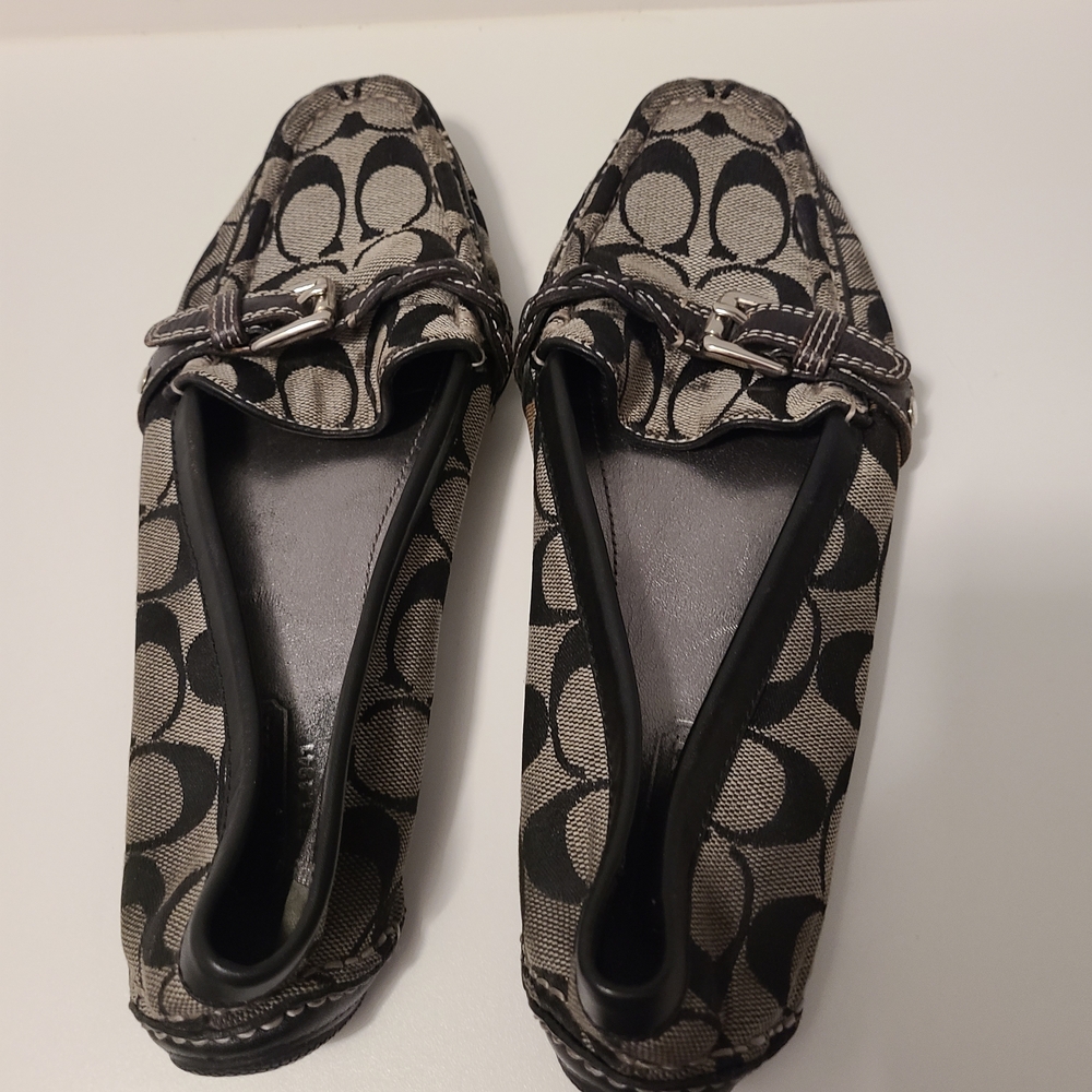 Coach Black and Gray Patterned Monogram Loafers W… - image 1